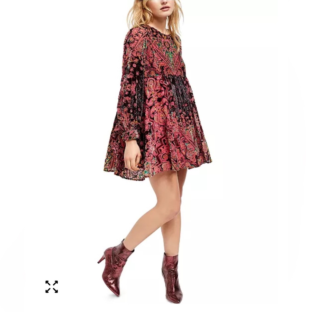 Women’s Free People Mirror Mirror velvet burnout mini dress Size XS